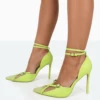 PUBLIC DESIRE - GLITCH LIME PU HEELS