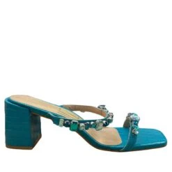 UZA BLUE CROC SANDALS