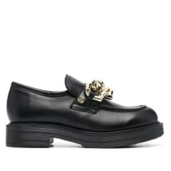 LOVE MOSCHINO CHAIN-DETAIL CHUNKY SOLE LOAFERS
