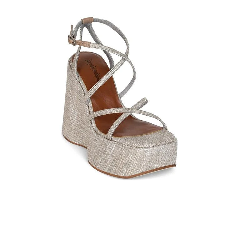 JEFFREY CAMPBELL - OLIANA BEIGE WOVEN HEELS 2 JEFFREY CAMPBELL - OLIANA BEIGE WOVEN HEELS - Image 2