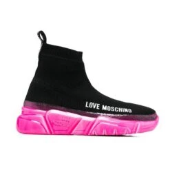 LOVE MOSCHINO FUSCHIA SOLE SOCK SNEAKERS