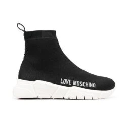 LOVE MOSCHINO SOCK-WHITE SOLE SNEAKERS