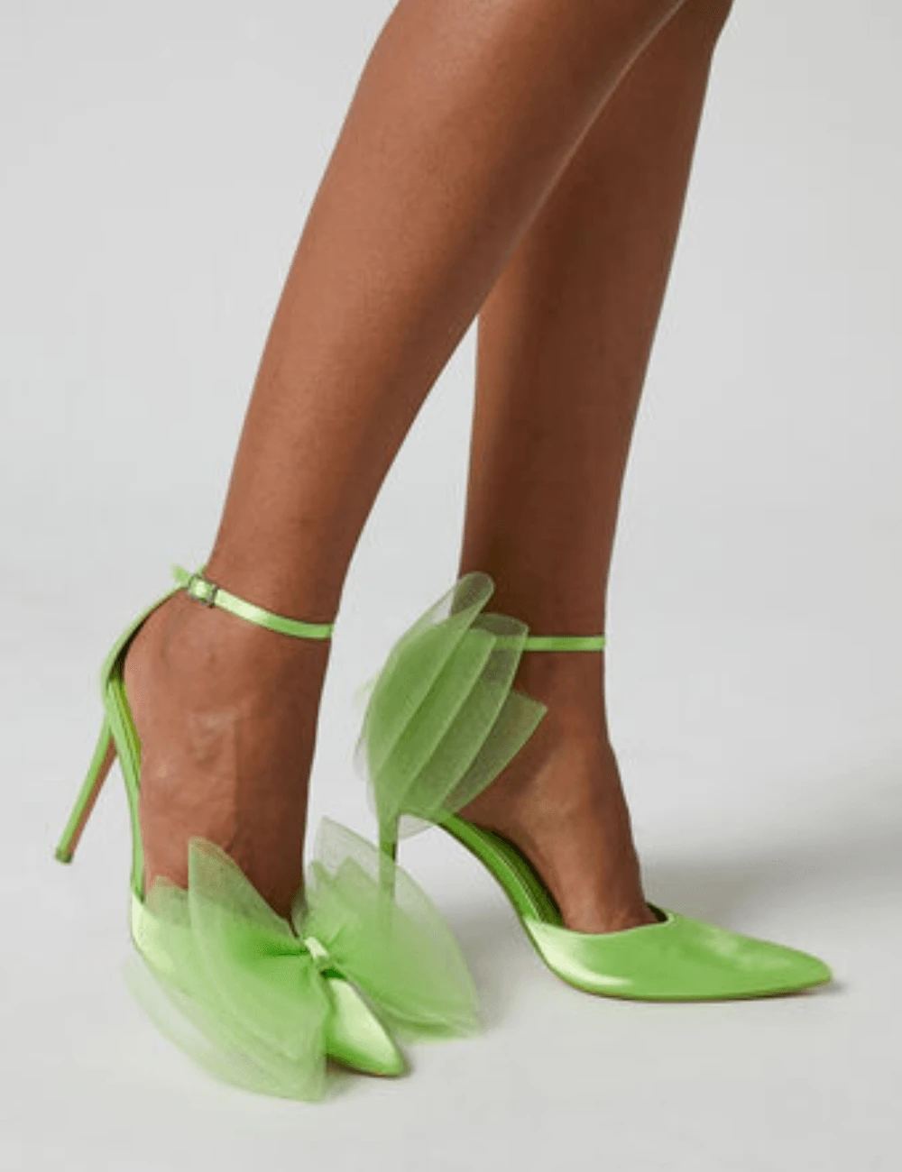 PUBLIC DESIRE - BELLE LIME SATIN HEELS 1 PUBLIC DESIRE - BELLE LIME SATIN HEELS