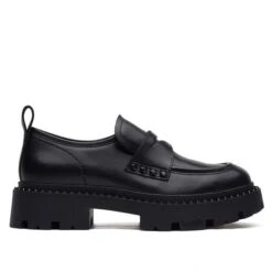 ASH GENIAL STUDDED BLACK LOAFERS