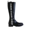 LOVE MOSCHINO LOGO-TAPE KNEE-HIGH BOOTS