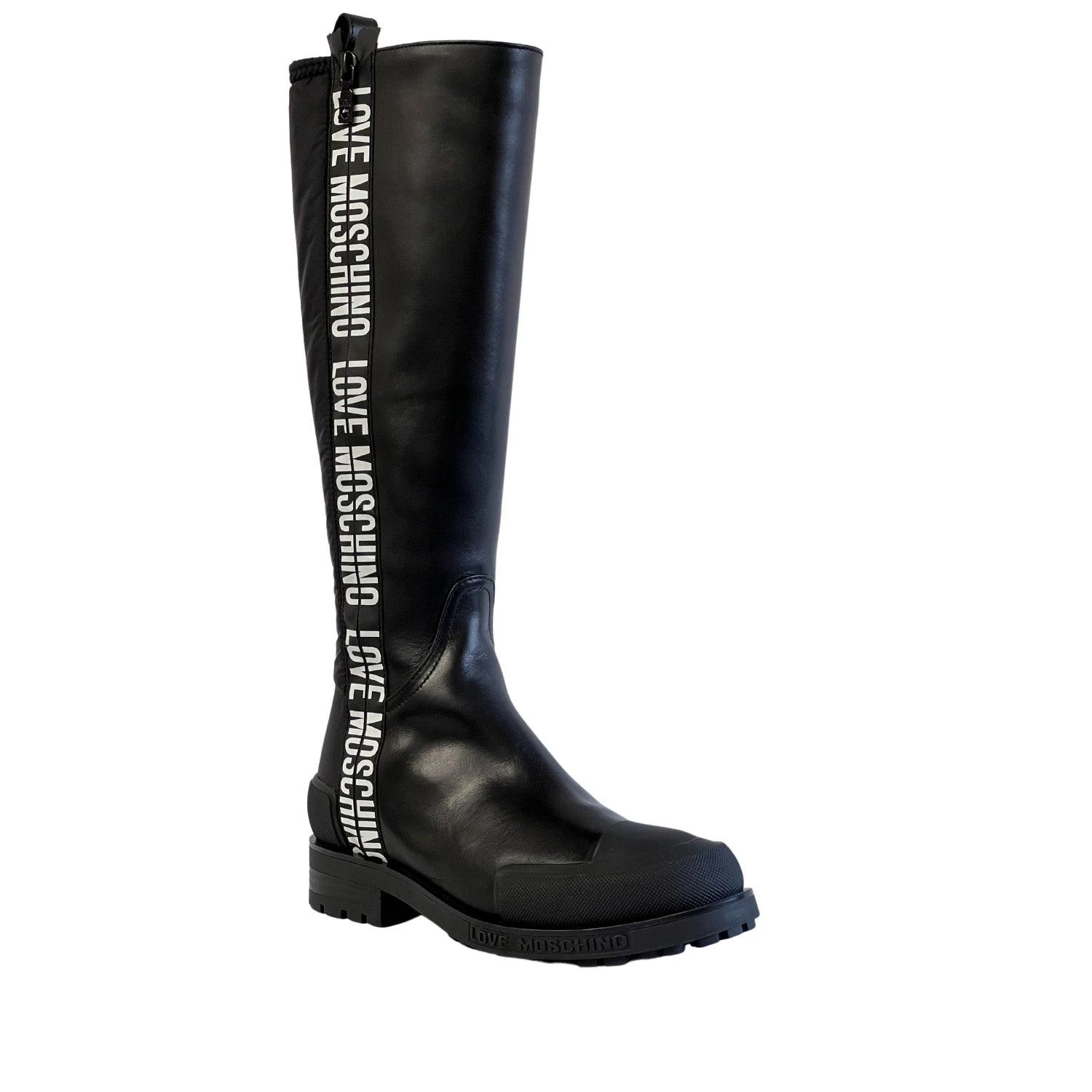 LOVE MOSCHINO LOGO-TAPE KNEE-HIGH BOOTS 2 LOVE MOSCHINO LOGO-TAPE KNEE-HIGH BOOTS - Image 2