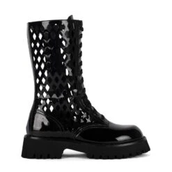 Jeffrey Campbell DEMODE BLACK PATENT BOOTS
