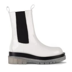 Jeffrey Campbell TANKED-CB PATENT WHITE BOOTS