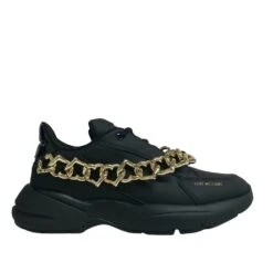LOVE MOSCHINO BLACK W/CHAIN SNEAKERS