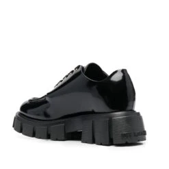 LOVE MOSCHINO EMBOSSED-LOGO LACE-UP PUMPS -Jeffrey Campbell || Public Desire || Ash Store loafersblkk3