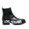LOVE MOSCHINO LOGO-PRINT ANKLE BOOTS