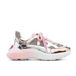 LOVE MOSCHINO HIGH-SHINE PINK SNEAKERS