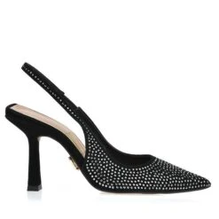 UZA BLACK SPARKLY SANDALS