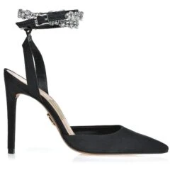 UZA BLACK SLINGBACK HEELS