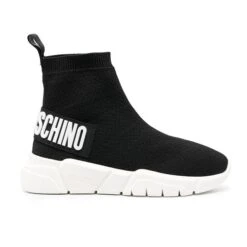 LOVE MOSCHINO LOW SOCK-WHITE SOLE SNEAKERS