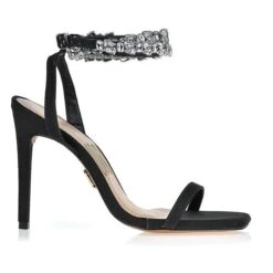 UZA BLACK SILK HEELS