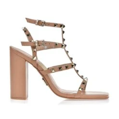UZA HIGH NUDE STUDD HEELS